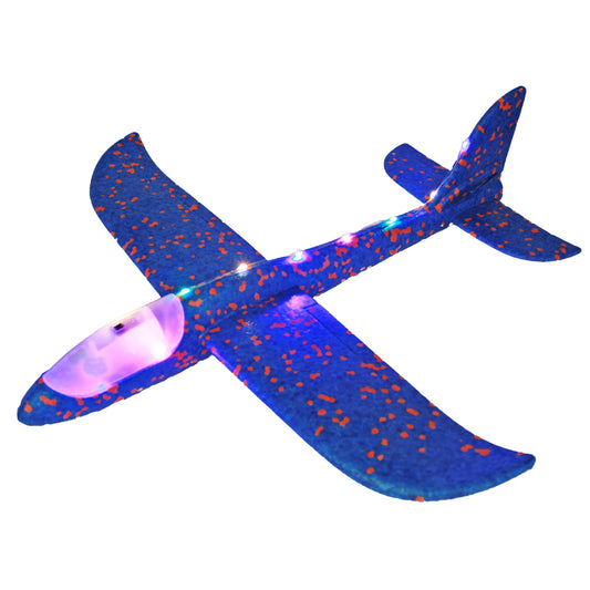 Avion Planor Cu Pilot, Zbor Stabil Cu Lumini, Polistiren, 47 cm, Albastru