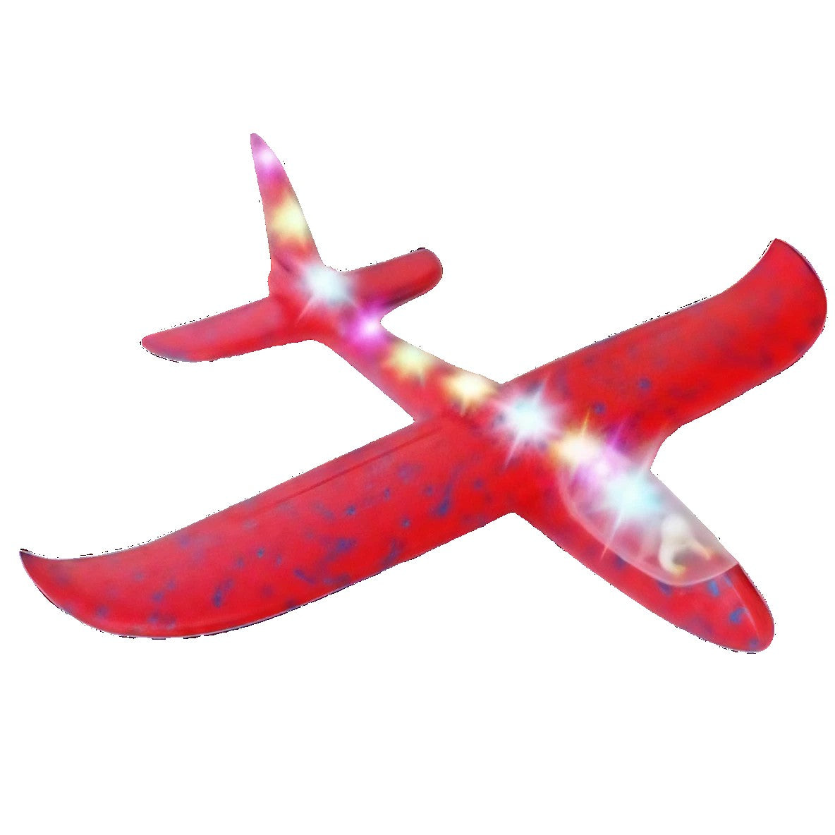 Avion Planor Cu Pilot, Zbor Stabil Cu Lumini LED, Polistiren EPP, 47 cm, Rosu