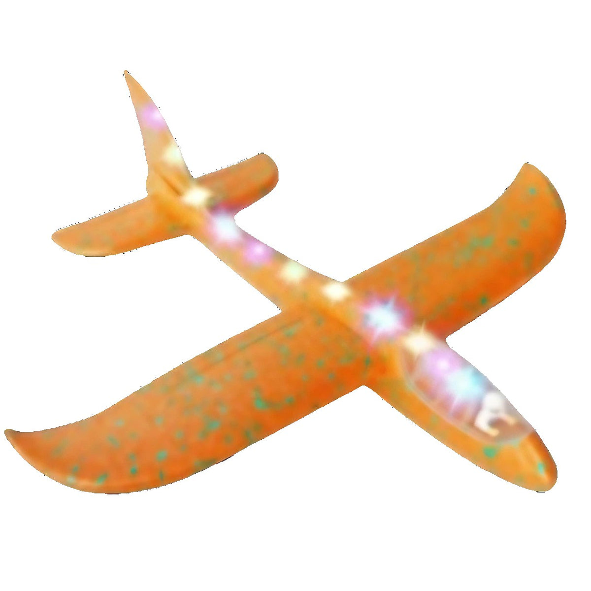 Avion Planor cu Pilot, Zbor Stabil cu Lumini, Polistiren, 47 cm, Portocaliu