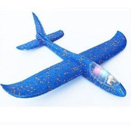 Avion Planor cu Pilot, Zbor Stabil cu Lumini în Cabină, Polistiren, 47 cm, Albastru