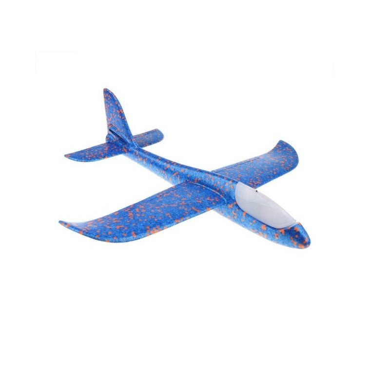 Avion Planor cu Pilot, Zbor Stabil cu Lumini în Cabină, Polistiren, 47 cm, Albastru