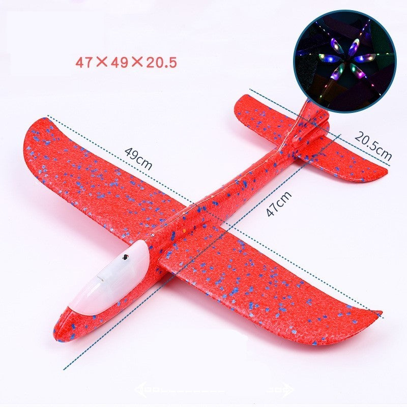 Avion Planor Cu Pilot, Zbor Stabil Cu Lumini În Cabină, Polistiren, 47 cm, Roșu
