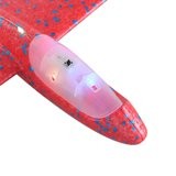 Avion Planor cu Lumini și Funcție Slalom, Material Poliester, 48 cm, Roșu