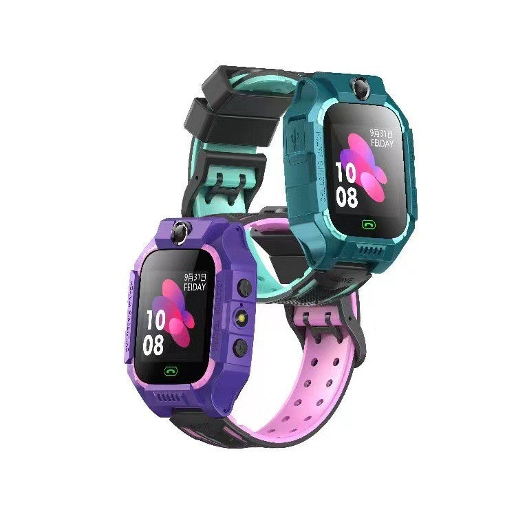 Ceas Smartwatch Pentru Copii Model Q19 Z6, Localizare LBS și Monitorizare Spion, Apel SOS, Cameră Foto, Lanternă, Chat Vocal, Turcoaz