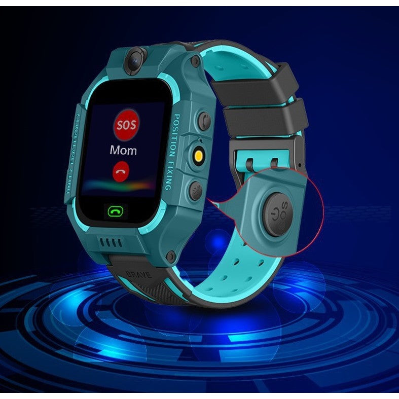 Ceas Smartwatch Pentru Copii Model Q19 Z6, Localizare LBS și Monitorizare Spion, Apel SOS, Cameră Foto, Lanternă, Chat Vocal, Turcoaz