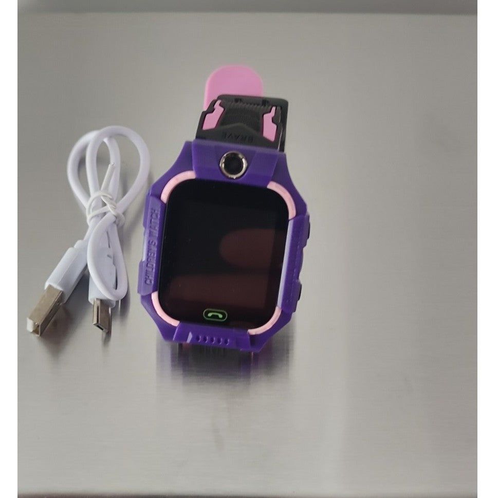 Ceas Smartwatch Copii Q19 Z6, Localizare LBS, Buton SOS, Monitorizare Spion, Camera Foto, Lanterna, Comunicare Bidirectionala, Jocuri Educative, Slot Card Nano SIM, Compatibil Android/iOS, Roz/Mov