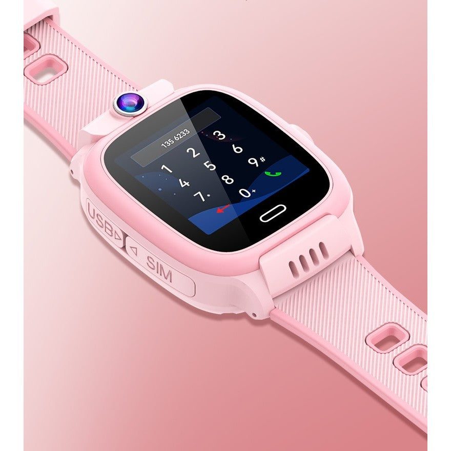 Ceas Smartwatch Copii Y36, Tehnologie 4G, Apel Video si Telefon, Localizare GPS LBS si WiFi, Buton SOS, Monitorizare Spion, Rezistent la Apa, Baterie 400 mAh, Roz