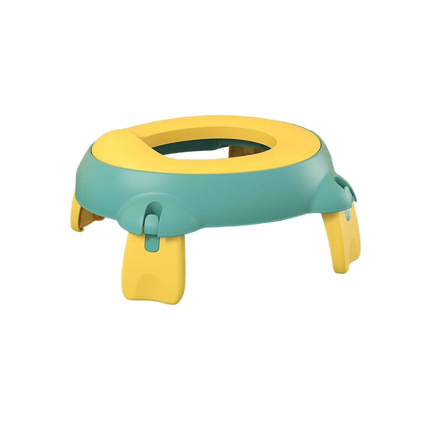 Olita Portabila pentru Copii si Calatorii, Design Pliabil si Ergonomic, Spuma PU Ecologica, 1-6 Ani, 34x32x17 cm, Verde/Galben