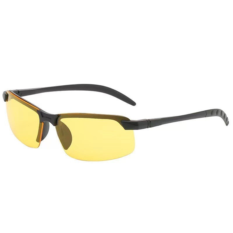 Ochelari Polarizati pentru Condus Noaptea si Night Vision, Lentile Galbene Antiorbire, Ideali pentru Ciclism si Sport, Material PC, Rama Neagra, 14 x 3.7 cm, 15.2 g