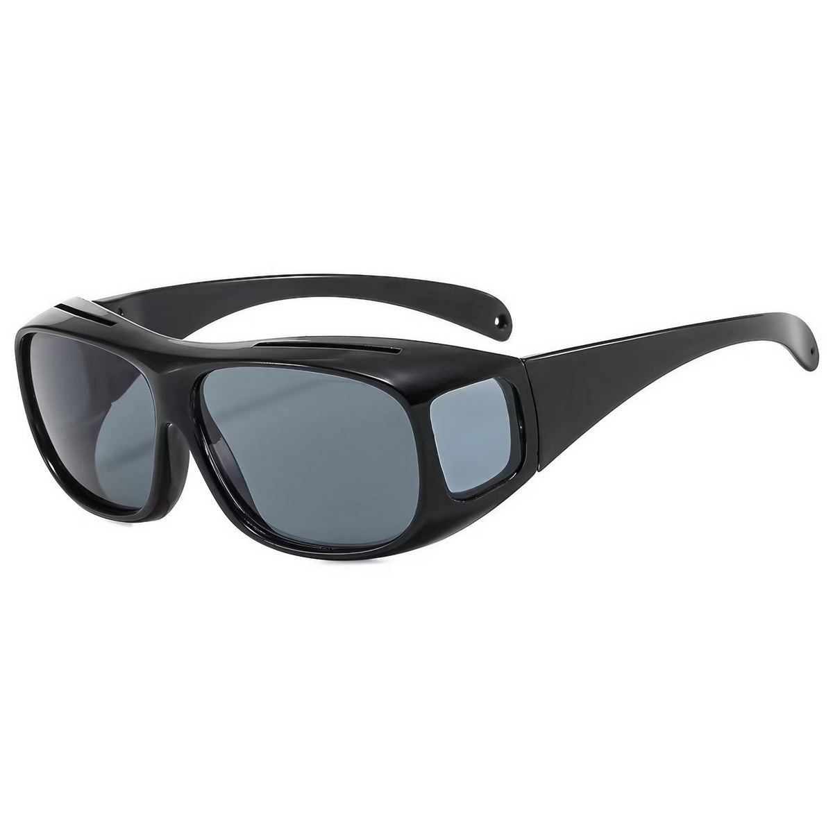 Ochelari de Soare Polarizati, Fit-Over pentru Purtare peste Ochelari de Vedere, Protectie UV400, Ideali pentru Condus si Ciclism, Rama Policarbonat, Negru, 15x5 cm