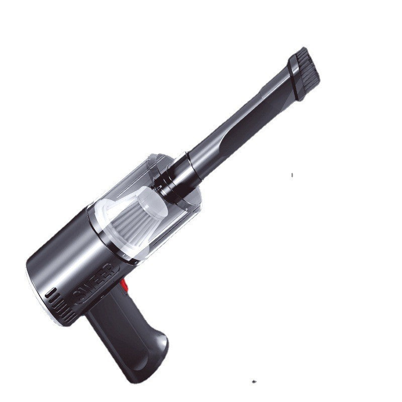 Aspirator Portabil Fara Fir Tip Pistol K7, Putere Aspirație 9000PA, Filtru HEPA, Incarcare USB, Baterie 1800mAh, Autonomie 30 Min, Negru