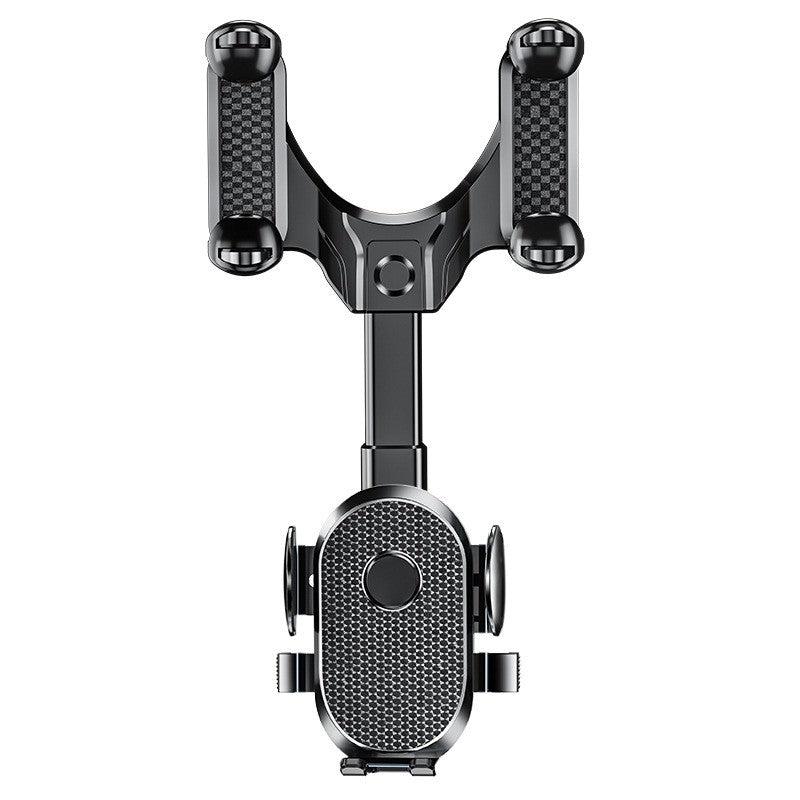 Suport Telefon Auto Pentru Oglinda Retrovizoare, Rotire 360 Grade, Brat Ajustabil Si Clema Silicon, Material ABS, Negru
