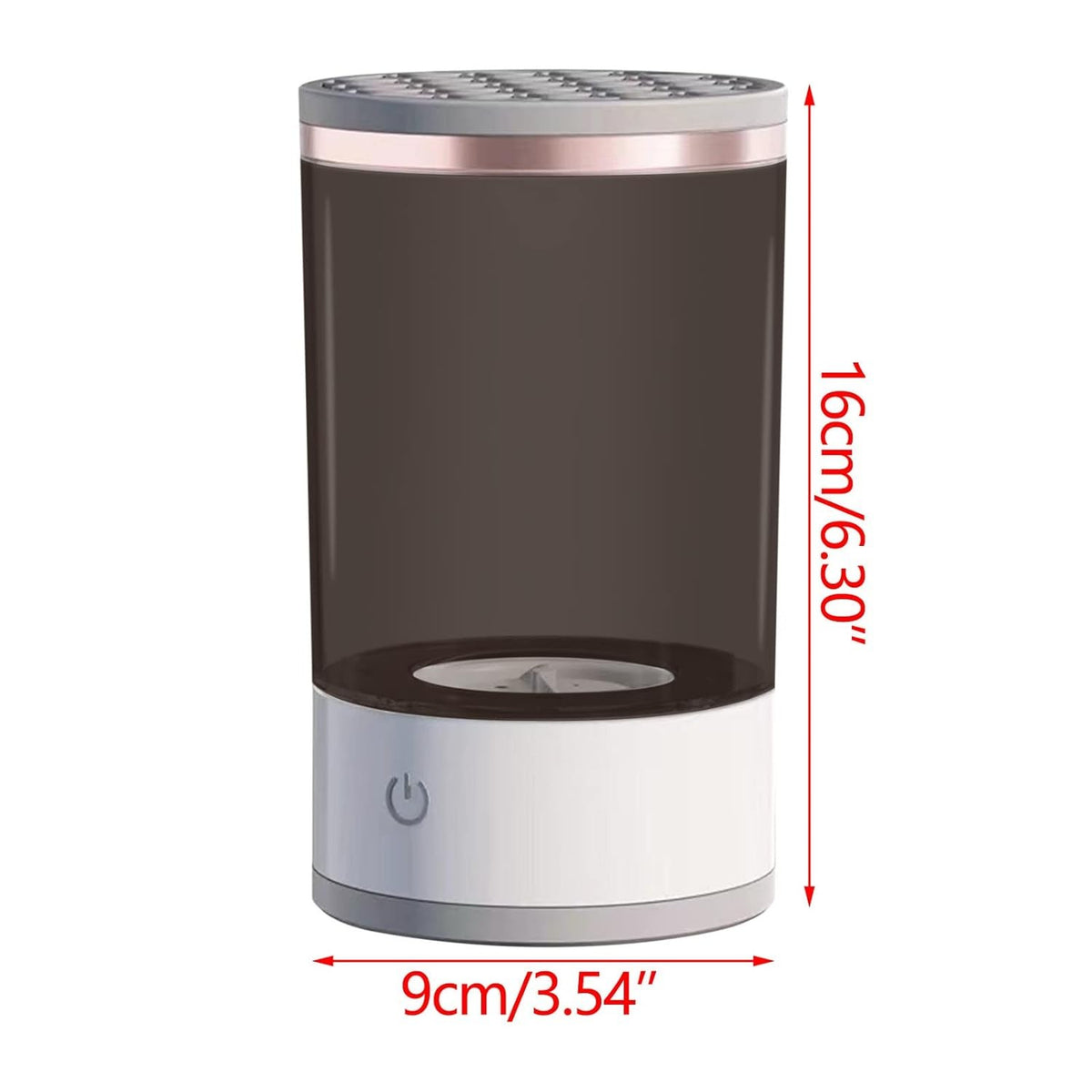 Dispozitiv Electric pentru Curatarea Pensulelor de Machiaj, Tehnologie cu Vibratii Sonice si Rotatii 7000 RPM, Alimentare USB, Alb/Negru, 9x9x16 cm