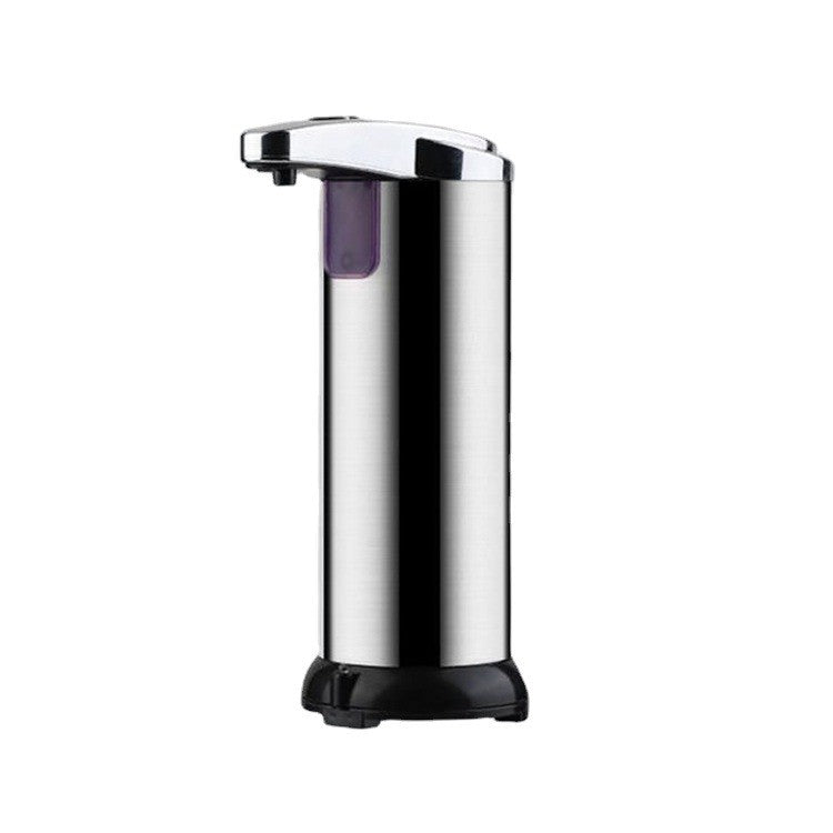 Dispenser Automat Sapun Lichid si Dezinfectant cu Senzor Infrarosu, Dozare Reglabila, Otel Inoxidabil si ABS, Baza Impermeabila, 250 ml, 19 x 11 cm, Argintiu/Gri