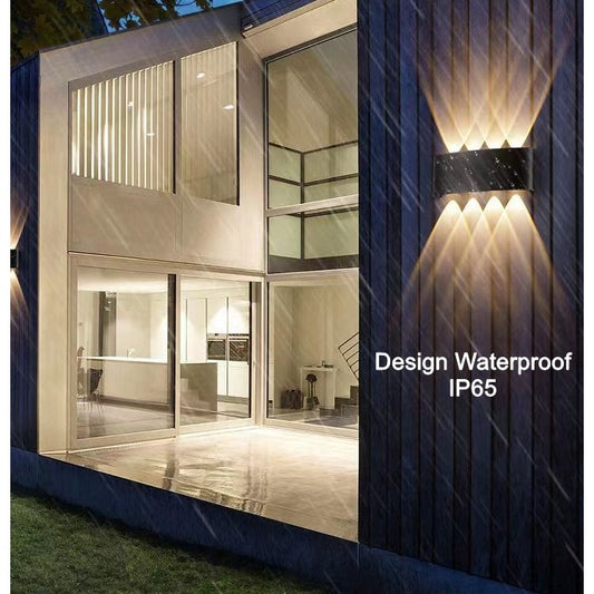 Aplica LED de Perete, Interior si Exterior, Rezistenta la Umezeala, Putere 8 W, Corp din Aluminiu, Design Modern, Negru, 22x8 cm