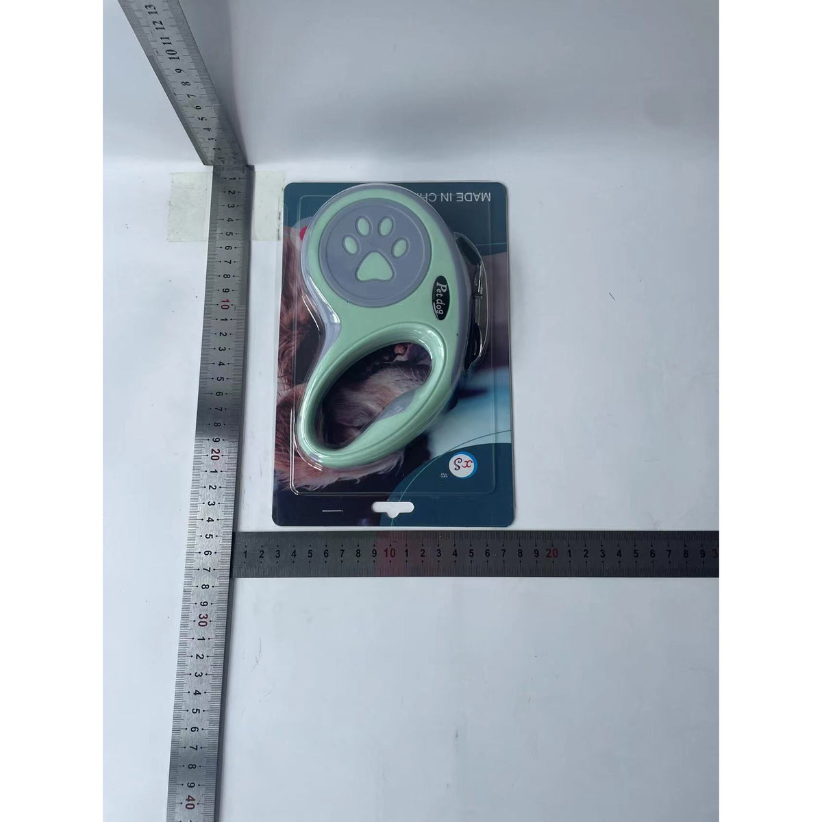Lesa Automata Retractabila pentru Caini, Mecanism de Blocare, Nylon si Carcasa ABS Rezistenta, 5 m, Maxim 20 kg, Verde/Bleu, 8x12x4 cm