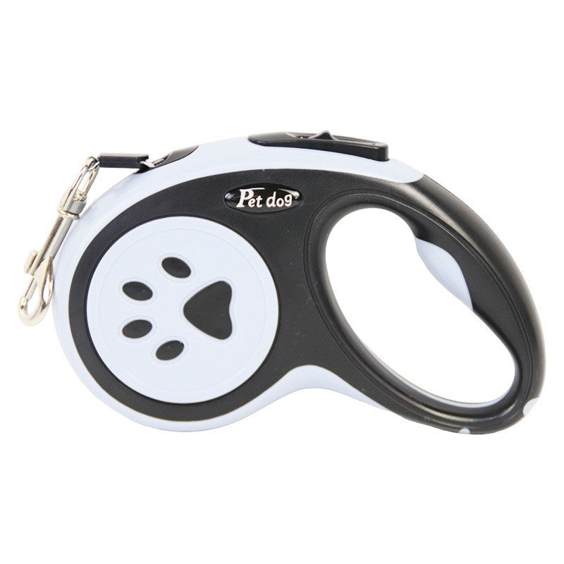 Lesa Automata Retractabila pentru Caini, Mecanism de Blocare si Control, Nylon si ABS Durabil, Lungime 3m, Capacitate 20 kg, 8x12x4 cm, Negru/Bleu