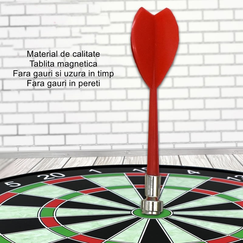 Joc Darts Magnetic Cu 2 Fete, Tabla De Joc Pentru Copii Si Adulti, Design Clasic, 4 Sageti Incluse, 28.6 x 28.6 cm, Multicolor
