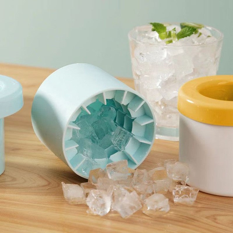 Forma de Gheata din Silicon cu Capac, Matrita Tip Frapiera pentru 60 Cuburi, Silicon Alimentar Fara BPA, 9x8.5x8 cm, Albastru