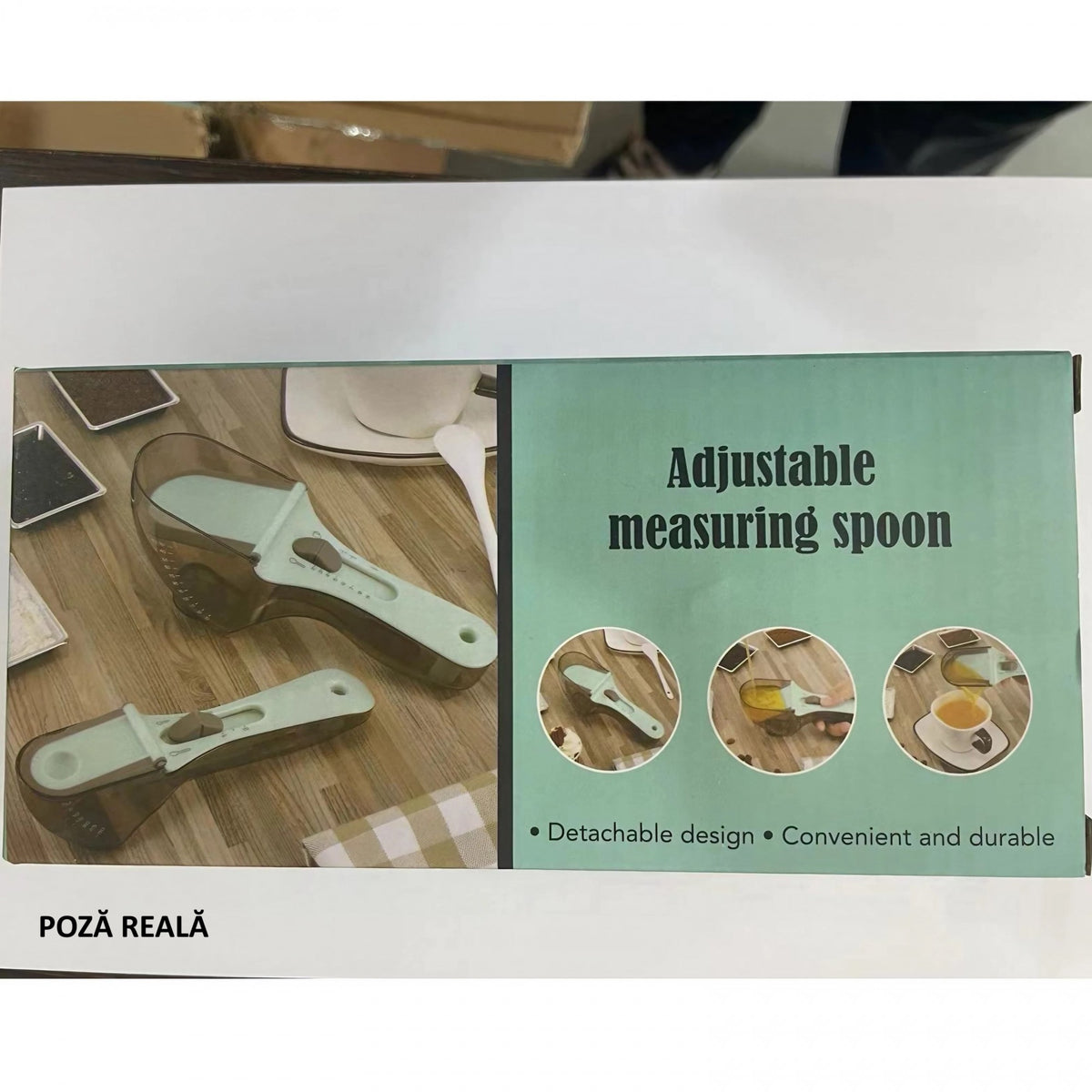 Set 2 Cupe de Masurat Reglabile pentru Bucatarie, Linguri Gradate pentru Ingrediente Lichide si Solide, Design Ergonomic, Plastic PP si Silicon, 5-130ml, Albastru