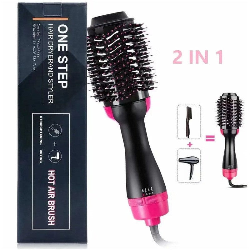 Styloom Perie Electrica de Par pentru Volum si Uscare, Invelis Ceramic, 3 Trepte de Temperatura, 1000W, Negru-Roz