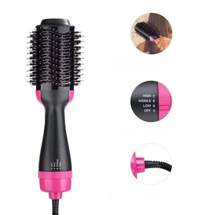 Styloom Perie Electrica de Par pentru Volum si Uscare, Invelis Ceramic, 3 Trepte de Temperatura, 1000W, Negru-Roz