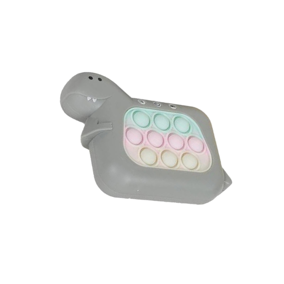 Jucarie Interactiva Pop It Whack A Mole, Consola Joc Memorie si Coordonare, Anti-Stres, 4 Moduri de Joc cu Lumini si Muzica, ABS si Silicon, Model Dinozaur, +3 Ani, Gri