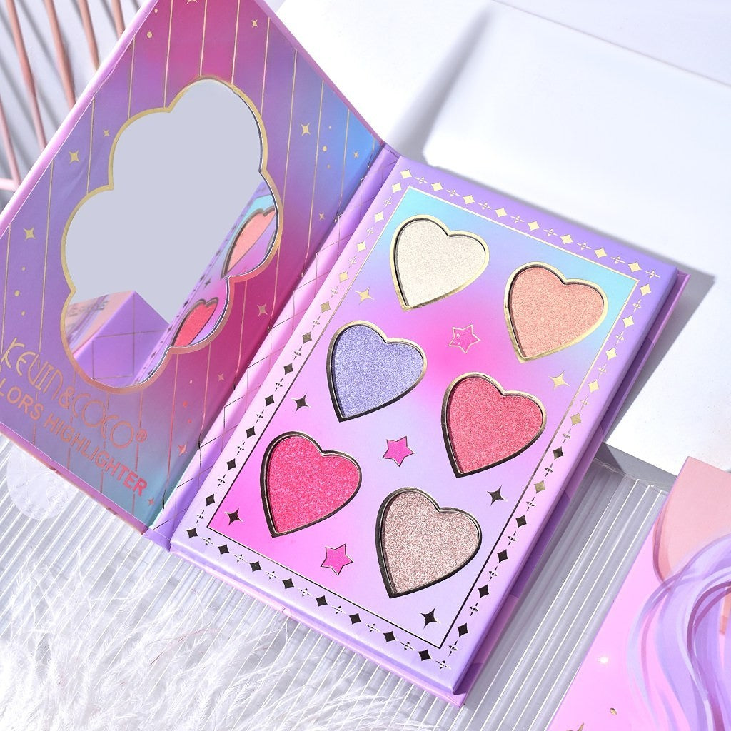 Kevin & Coco Set Machiaj Complet Violet Fairy, Trusa Cosmetice cu 42 Farduri Ochi, 3 Blush, 6 Rujuri si 6 Iluminatoare, Formule Pigmentate si Cruelty-Free, 51 Culori, 19.5 x 24.5 x 2.5 cm