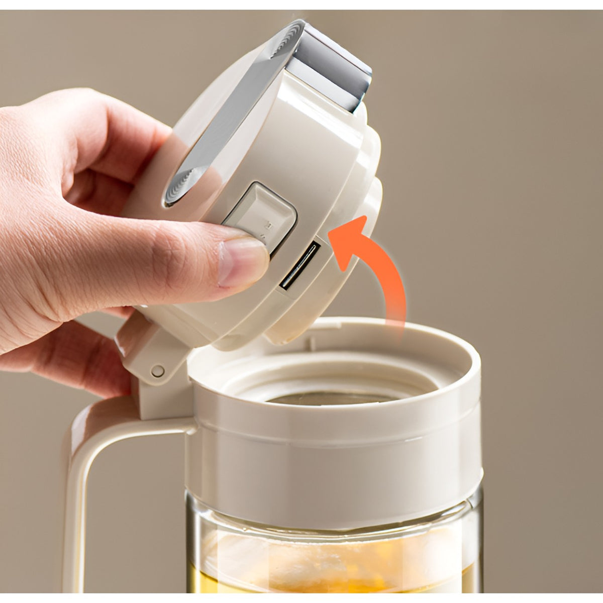 Dispenser Pentru Ulei Si Otet, Deschidere Automata Gravitationala, Control Precis, Din Sticla Borosilicata, 550 ml, 12x7.6x20.5 cm, Alb