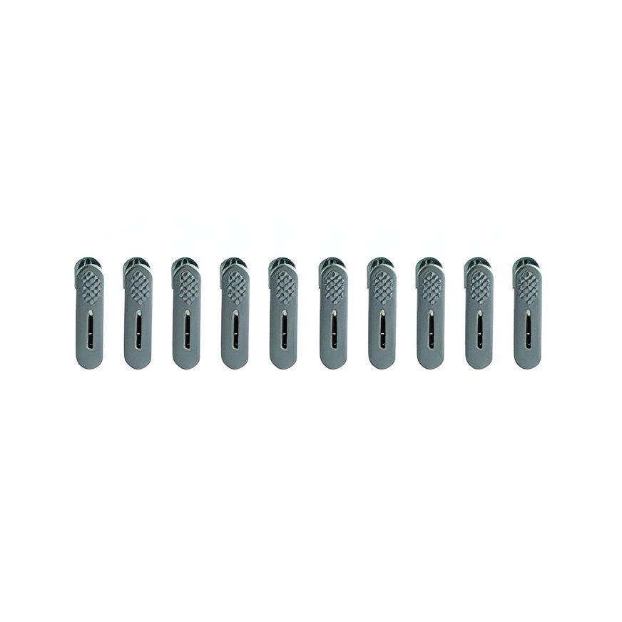 Set 10 Cleme pentru Haine si Pantaloni, Agrafe Atasabile la Umerase, Plastic Rezistent, 1.6x2.3x6.35 cm, Verde