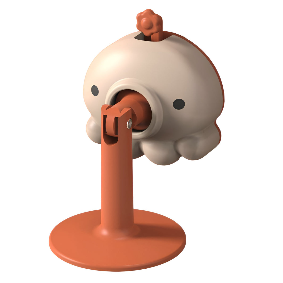 Opritor De Ușă Anti-Coliziune, Amortizor Zgomot Cu Ventuză Și Protecție Perete, Design Animat, Silicon Și ABS, 5.5 x 5.5 x 5.5 cm, Portocaliu