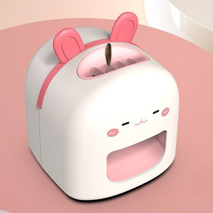 Mașină Electrică de Decojit Semințe de Floarea Soarelui, Deschizător Automat cu 4 Orificii, Protecție Dinți, Încărcare USB, Design Iepuraș, Material ABS, 9.7x10x8.6 cm, Alb
