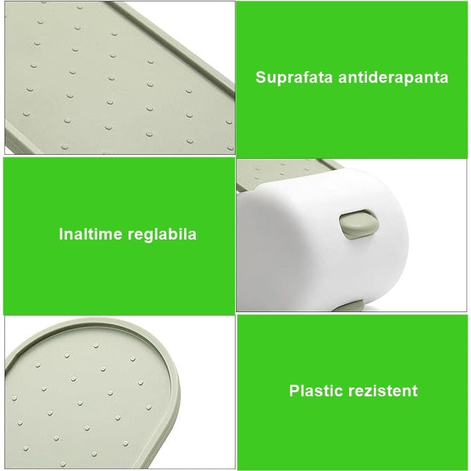 Suport Pantofi Reglabil, Organizator Incaltaminte cu Doua Straturi pentru Economisire Spatiu, Plastic Antiderapant, 28x18x11 cm, Verde