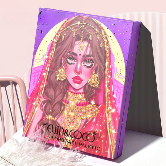 Kevin & Coco Paleta de Machiaj Girl Power, Set Complet 117 Culori cu 105 Farduri de Pleoape, 6 Iluminatoare și 6 Blush-uri Cresoase, Finisaj Mat și Sidefat, 19 x 14.8 x 3.4 cm