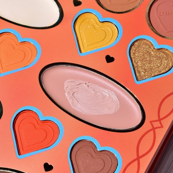 Kevin&Coco Paletă Machiaj Orange Girl, 20 Culori Fard de Pleoape și Blush, Pigmentată, Portocaliu, 1 Bucatǎ