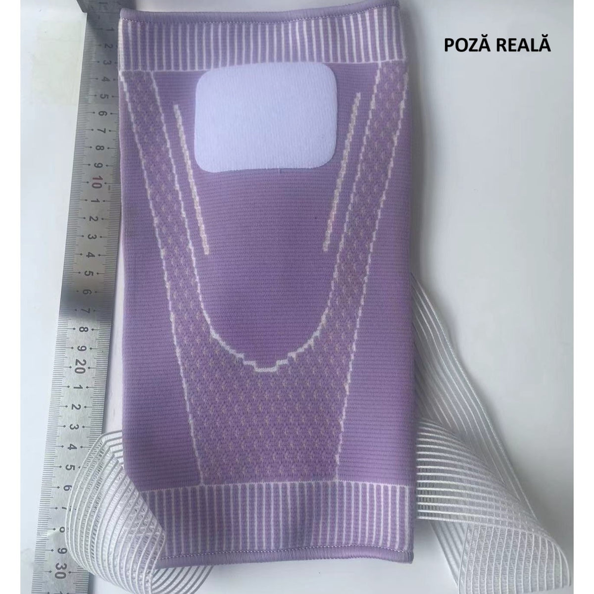 Orteza Elastica pentru Genunchi, Centura de Compresie Ajustabila cu Bretele, Material Tricotat 3D Respirabil, Protectie Menisc, Marime XL, Roz