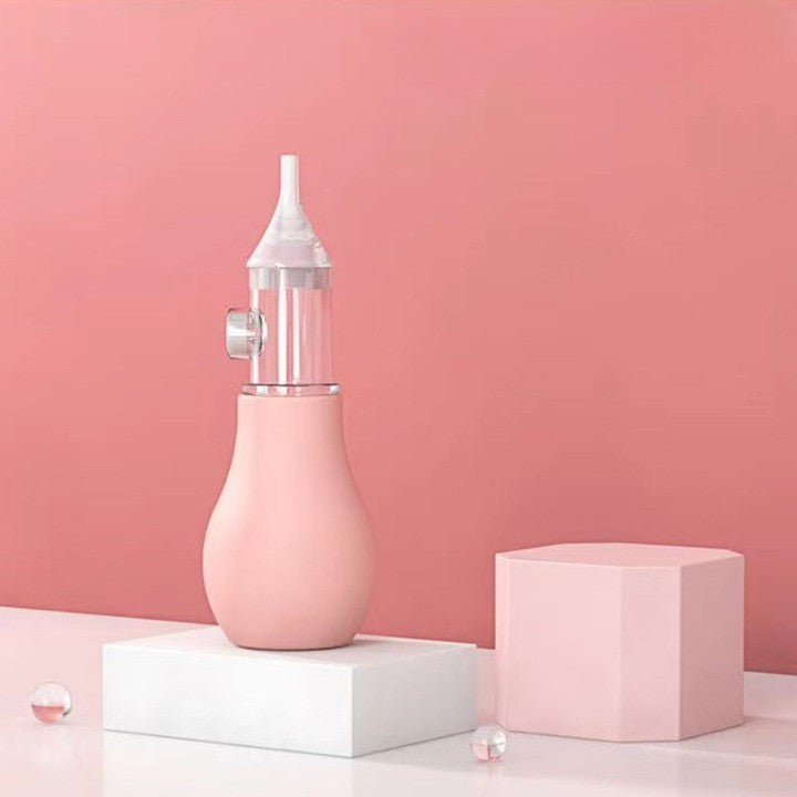 Aspirator Nazal pentru Copii si Bebelusi, Pompa Manuala Anti-Reflux cu Varf din Silicon Alimentar Fara BPA, Include Penseta si Cutie Depozitare, Roz, 11.2x4 cm