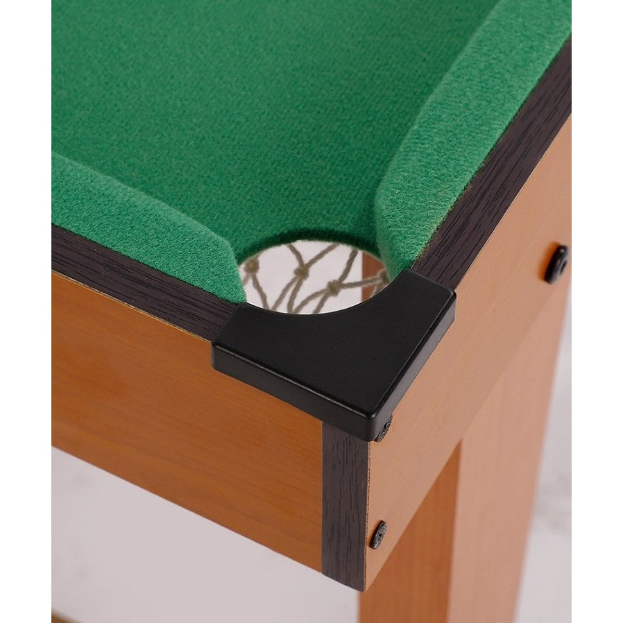 Mini Masa De Biliard Pentru Copii, Model Compact Si Portabil, Set Complet Cu 2 Tacuri Si 16 Bile, Accesorii Incluse, Lemn Si Textil, 120x61x77.5 cm