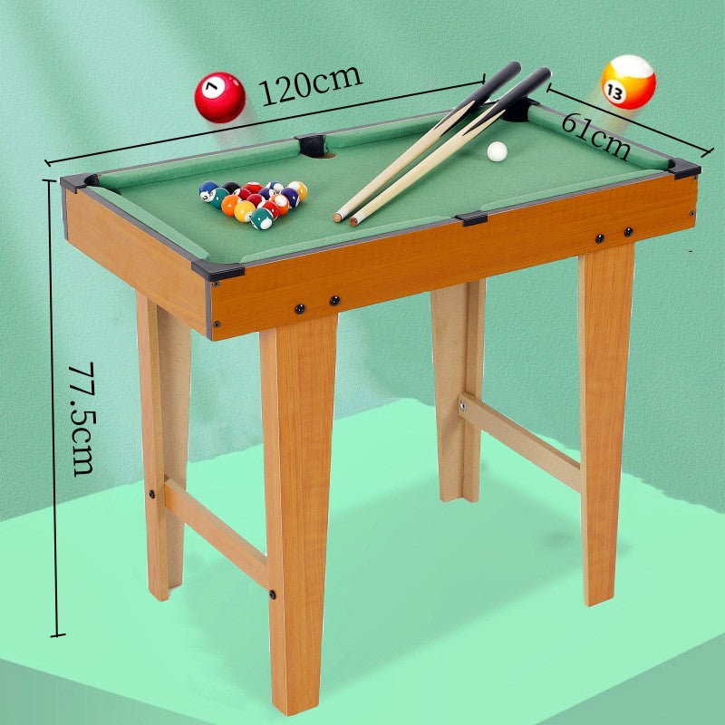 Mini Masa De Biliard Pentru Copii, Model Compact Si Portabil, Set Complet Cu 2 Tacuri Si 16 Bile, Accesorii Incluse, Lemn Si Textil, 120x61x77.5 cm