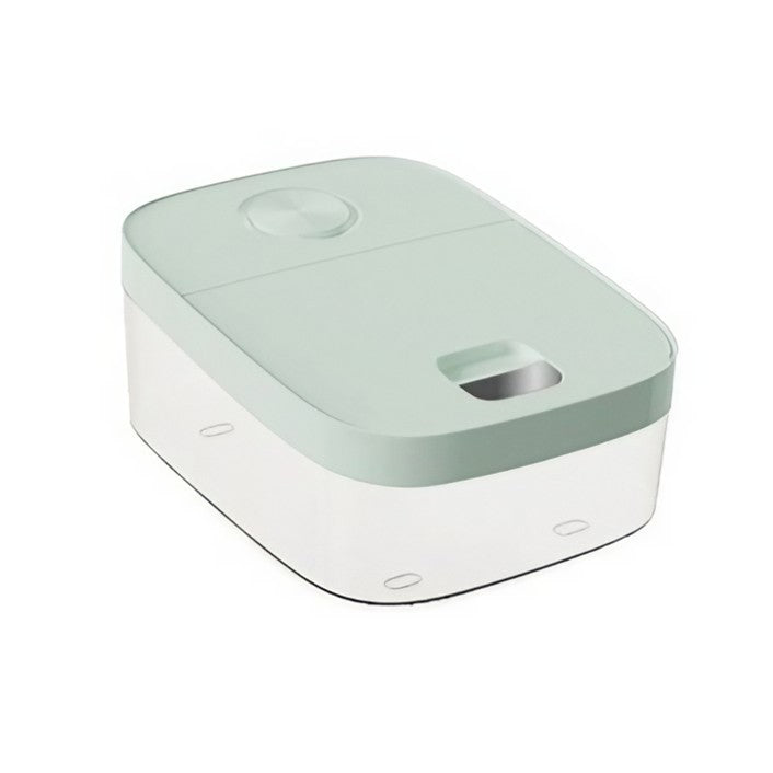 Cutie Depozitare Alimente, Recipient Etanș cu Dozator și Filtru, Plastic Rezistent la Umiditate, Capacitate 6 kg, 37 x 26 x 14.5 cm, Verde
