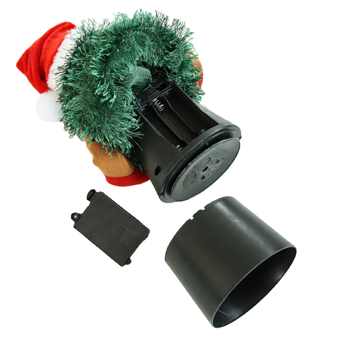 Bradut De Craciun Interactiv, Jucarie Muzicala Care Danseaza Si Canta, Decoratiune De Sarbatori Din Material Textil, 16 cm, Verde