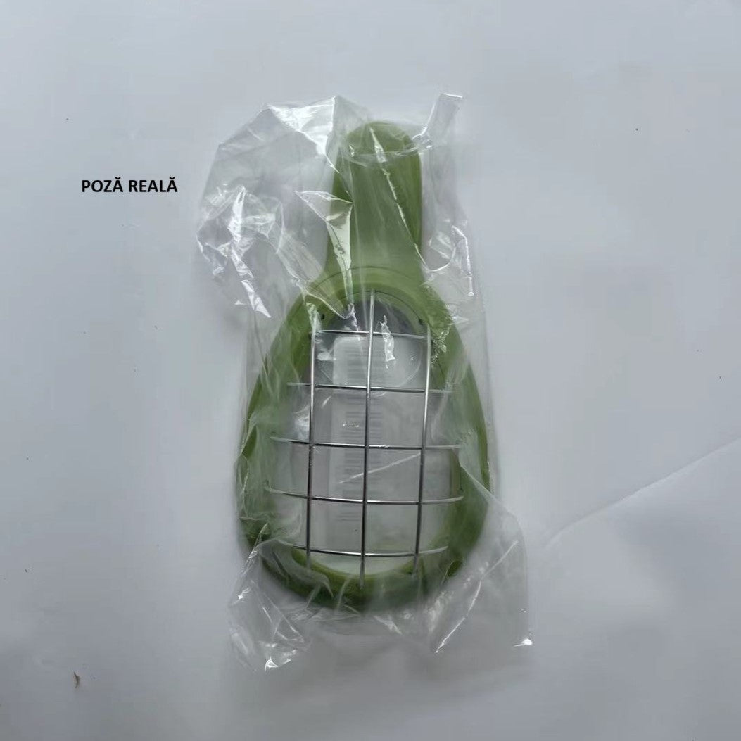 Feliator Avocado pentru Taiere in Cuburi, Dispozitiv Multifunctional cu Design Ergonomic, Otel Inoxidabil si ABS, 16x8x5 cm, Verde
