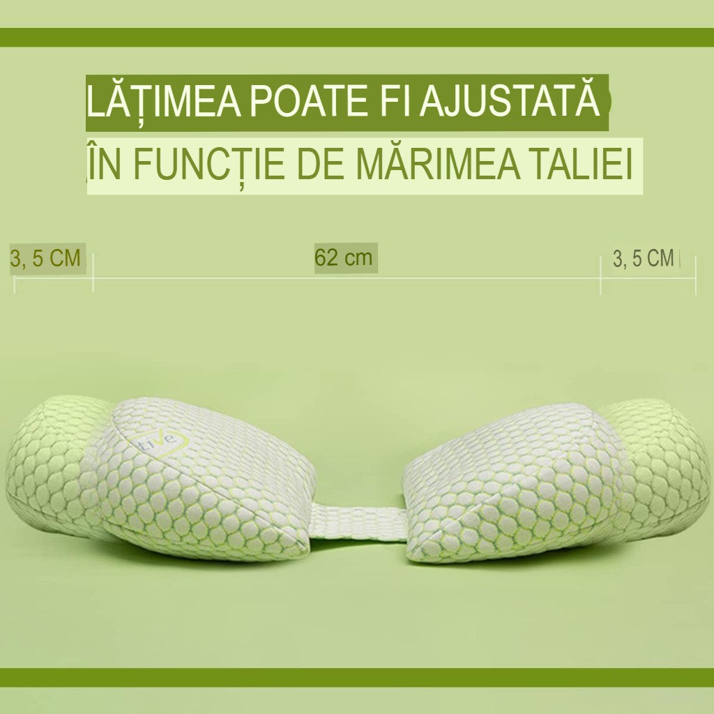 Proactive, Perna Gravide si Alaptare, Design Multifunctional Forma H si U, Latime Ajustabila si Fermoar Reglabil, Husa Detasabila Lavabila, Bumbac si Poliester, Verde