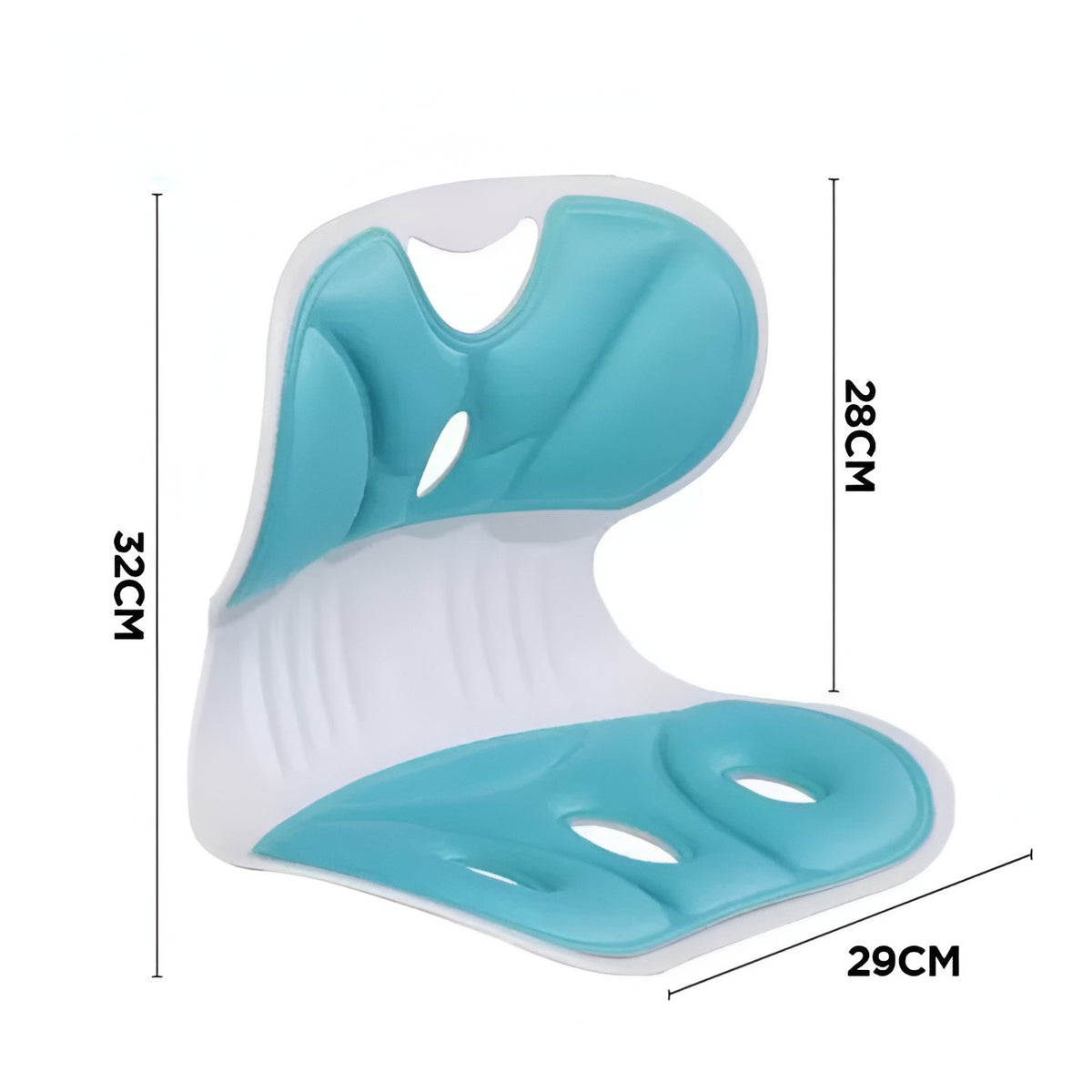 Suport pentru Scaun Corectarea Posturii, Spatar Ergonomic pentru Birou si Auto, Material Respirabil cu Burete Memorie, 32x29x28 cm, Marime S, Verde