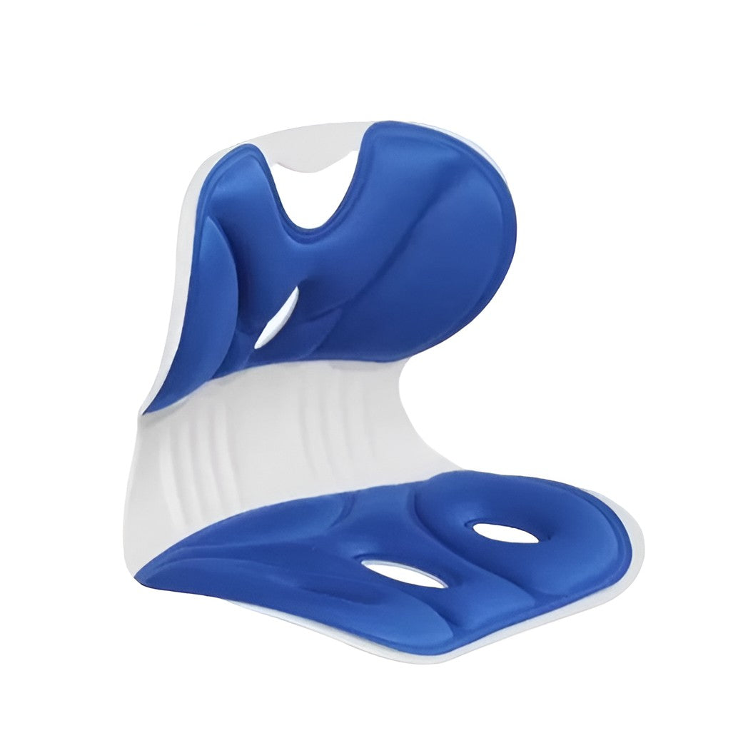Suport Scaun pentru Corectarea Posturii, Spătar Ergonomic Portabil pentru Ameliorarea Durerii de Spate, Polipropilenă și Spumă cu Memorie, 32x29x28 cm, Mărime S, Albastru