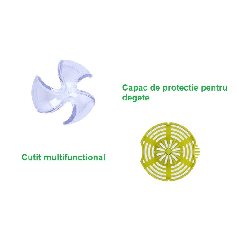 Storcător De Fructe Manual 2 În 1, Răzătoare Și Separator De Ouă, Cană Gradată 400 ml, Plastic, 14.8 x 8 x 13 cm, Verde