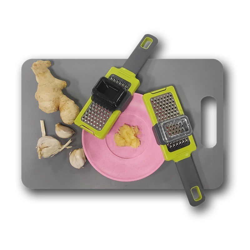 Razatoare Multifunctionala pentru Usturoi, Branza si Cascaval, Design Ergonomic Compact, Material PP si ABS, 20.3 x 5.8 x 3.3 cm, Verde/Gri