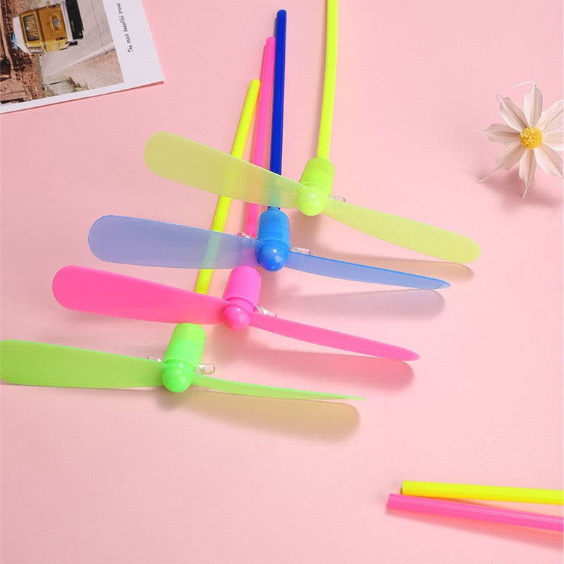 Set 4 Jucarii Libelula Zburatoare cu Lumini, Elice Aruncatoare Manuala Interactiva, Plastic Durabil, Multicolor