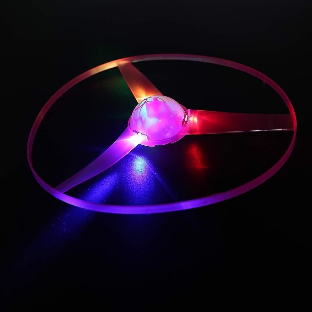 Jucarie Disc Zburator cu Lumini LED, Aruncator Manual pentru Copii, Activitati in Aer Liber, Material Plastic Rezistent, Albastru