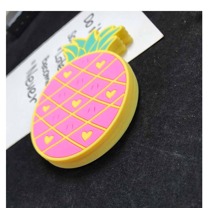 Suport pentru Pahar, Model Ananas, Protectie Termica si Anti-Alunecare, PVC Moale, 10 cm, Roz